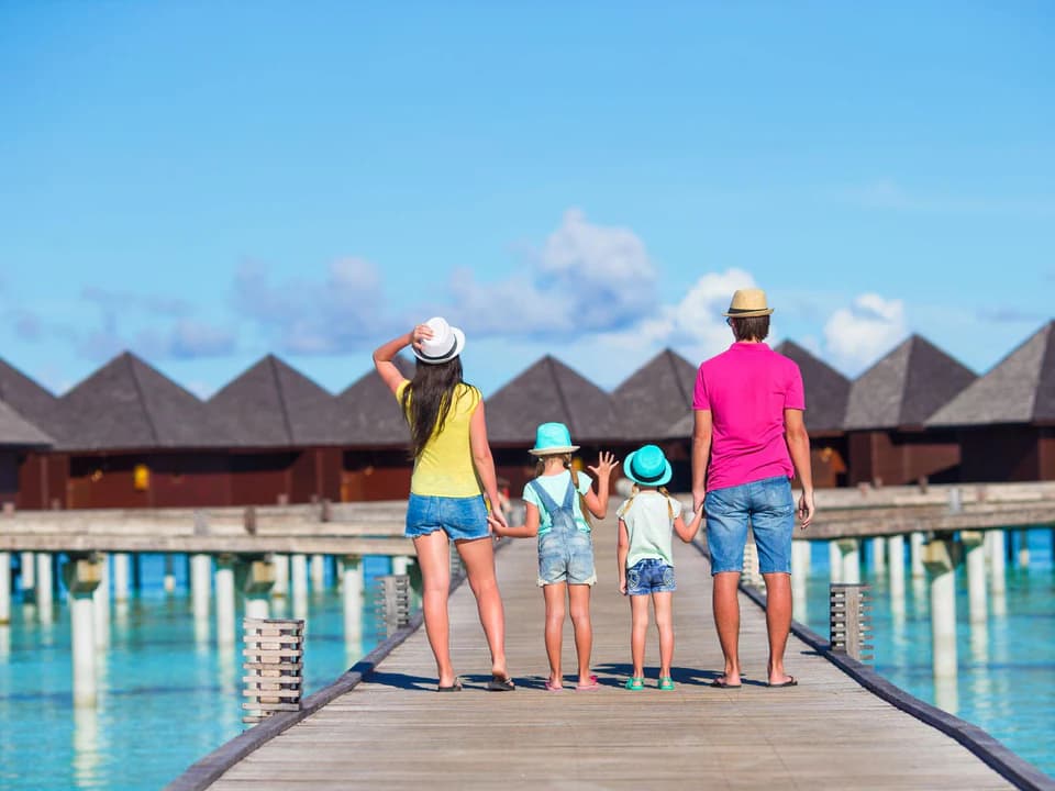 A family enjoying a travel adventure